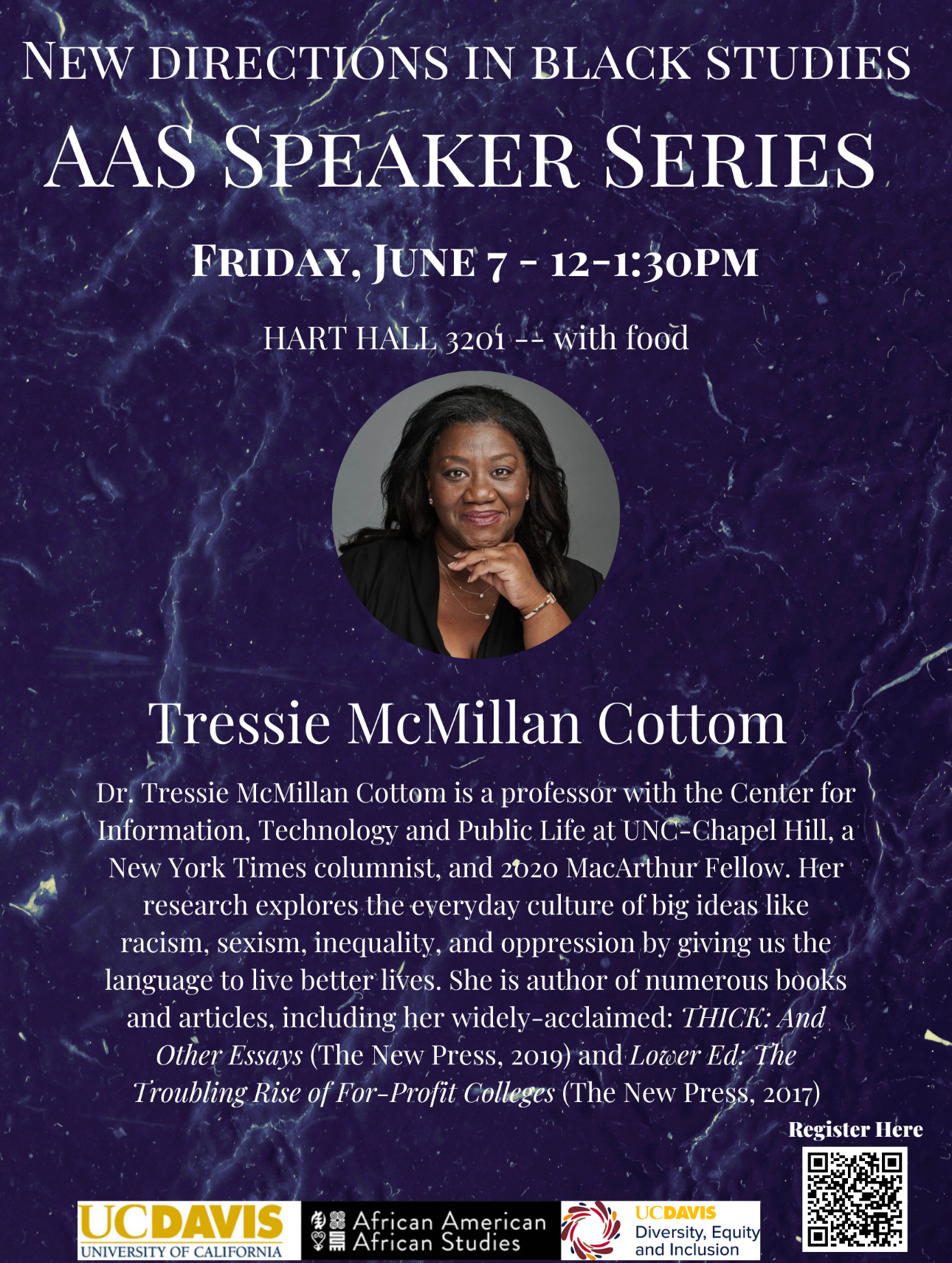 Spring 2024: AAS New Directions in African American and African Studies Speaker Series with Dr. Tressie McMillan Cottom
