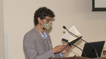 Juan Diego reads an excerpt from his book
