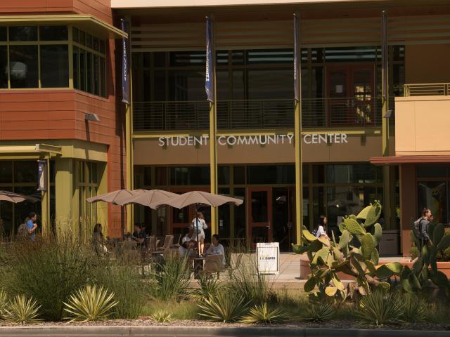 Front of the Student Community Center entrance