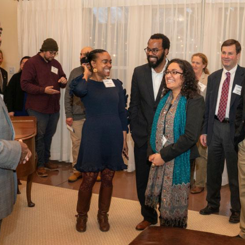 Gary S. May greets his guests at a Feb. 27 reception around the presentation of the Chancellor’s Achievement Awards for Diversity and Community. (Karin Higgins/UC Davis)