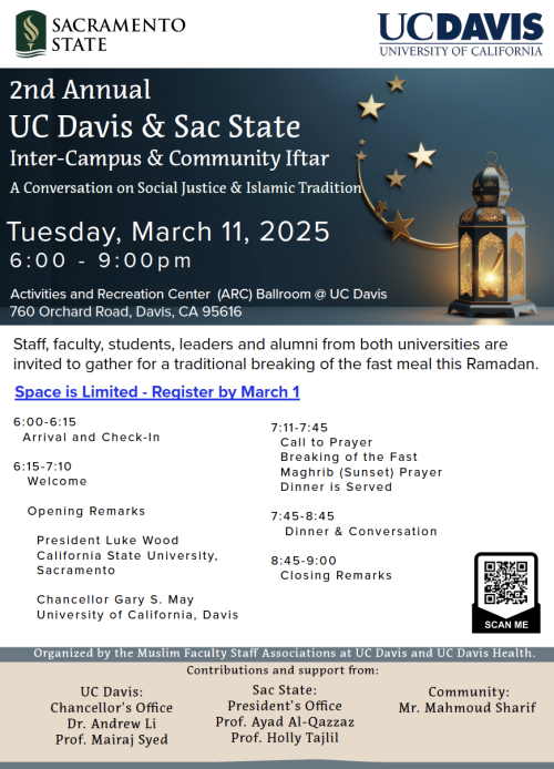 2nd Annual UC Davis & Sac State Inter-Campus and Community Iftar