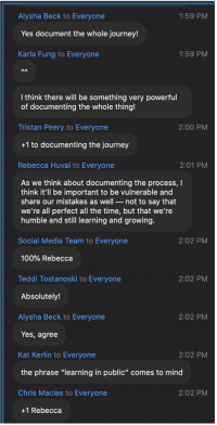 Zoom chat screenshot