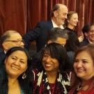Vice Chancellor Renetta Tull stands with members LAACEI for a casual group photo.