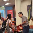 Luis Carvjal-Carmona Speaking with Students