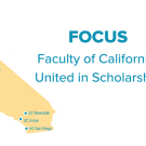 Illustration of California map with the word "FOCUS"