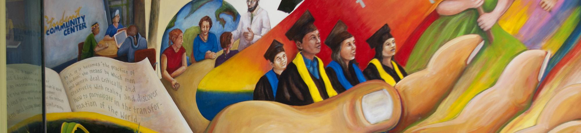 student community center mural detail